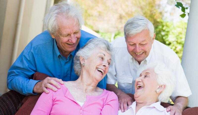 Group of senior friends laughing